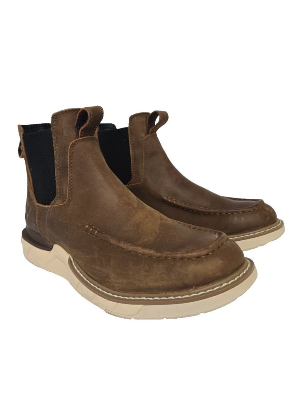 Phantom Rider PH5038 6" Western Romeo Slip On Wedge Moc Toe Boot Brown Size 7.5D